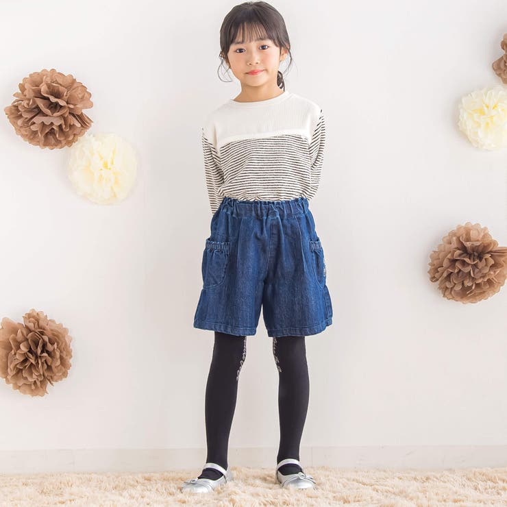 店舗限定】ストレッチデニムキュロットパンツ(95~160cm)[品番