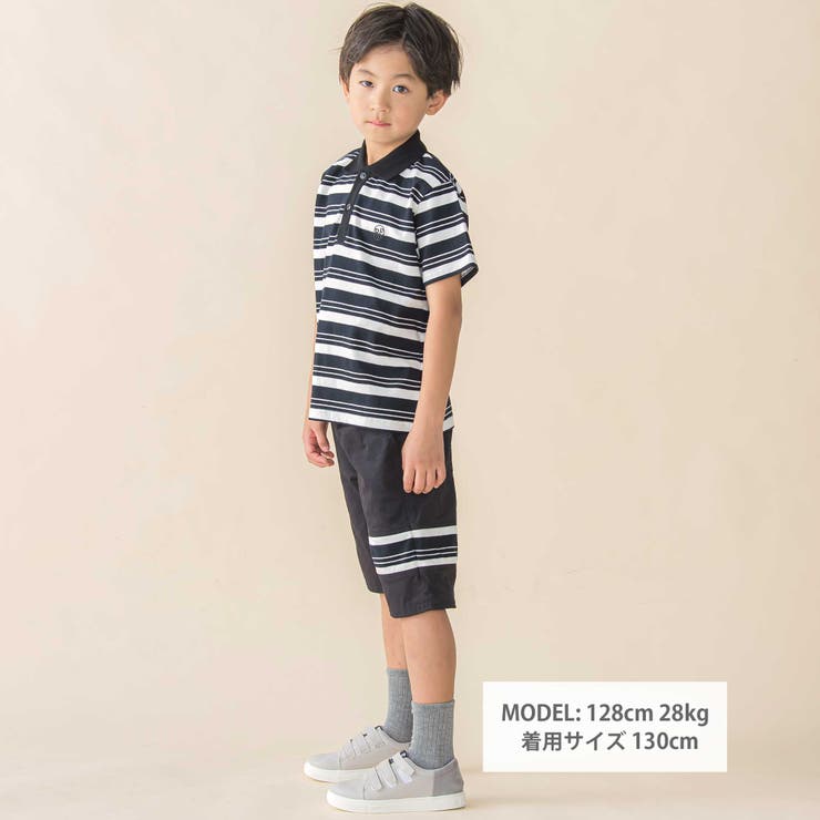 ストレッチチノライン切替ハーフパンツ(95~160cm) | BeBe Petits Pois Vert | 詳細画像2 