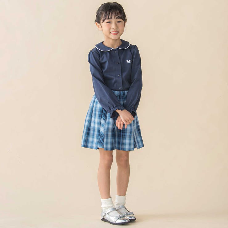 マドラスチェックくるみボタン切り替えショートパンツ(95~150cm) | BeBe Petits Pois Vert | 詳細画像5 