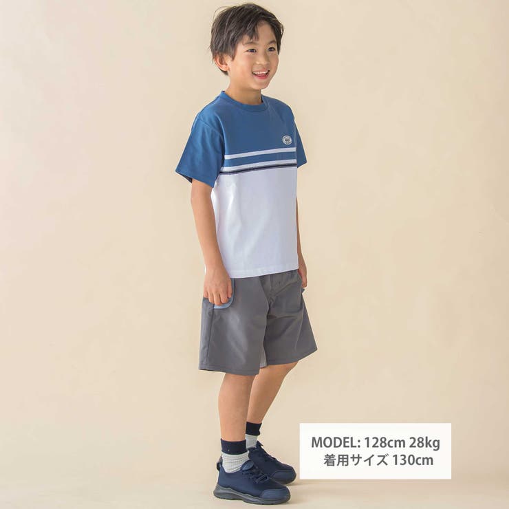 【速乾】配色フラップ水陸両用ハーフパンツ(95~150cm) | BeBe Petits Pois Vert | 詳細画像2 