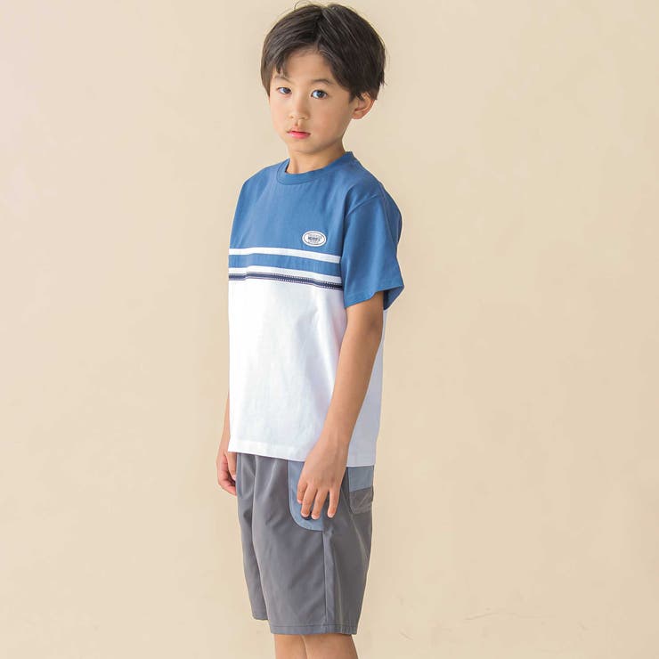 【速乾】配色フラップ水陸両用ハーフパンツ(95~150cm) | BeBe Petits Pois Vert | 詳細画像3 