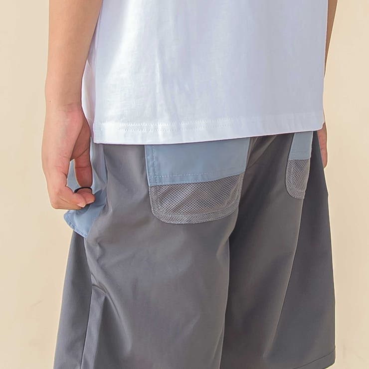 【速乾】配色フラップ水陸両用ハーフパンツ(95~150cm) | BeBe Petits Pois Vert | 詳細画像6 