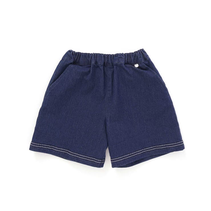 【店舗限定】裾ステッチリボンデニムショートパンツ(95~160cm) | BeBe Petits Pois Vert | 詳細画像13 