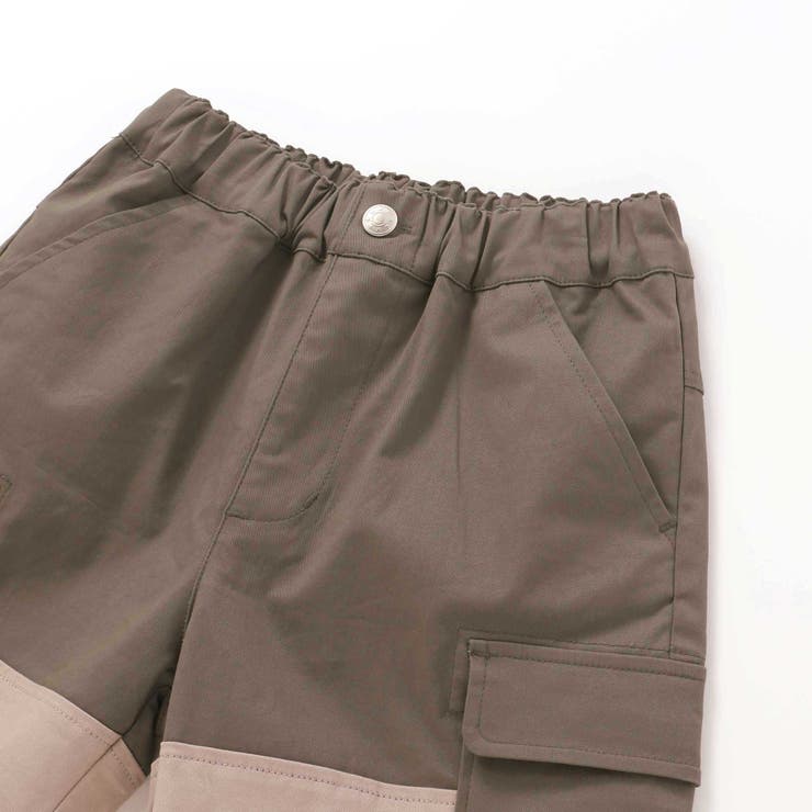 【店舗限定】バイカラーカーゴポケットハーフパンツ(95~150cm) | BeBe Petits Pois Vert | 詳細画像13 