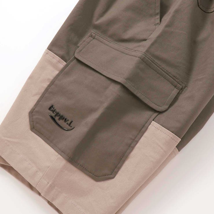 【店舗限定】バイカラーカーゴポケットハーフパンツ(95~150cm) | BeBe Petits Pois Vert | 詳細画像15 