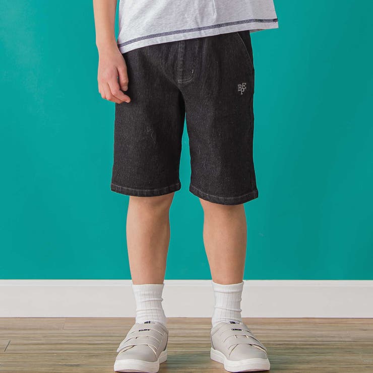 【店舗限定】ワンポイント刺しゅうデニムハーフパンツ(95~150cm) | BeBe Petits Pois Vert | 詳細画像1 