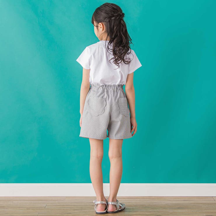 ウエストスカラップミニショートパンツ 裾スカラップ ショートパンツ(90cm サックス): キッズ