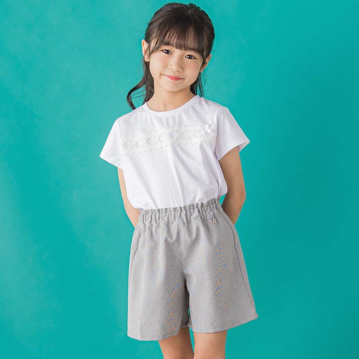店舗限定】千鳥格子スカラップポケットショートパンツ(95~160cm