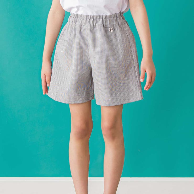 ブラック系 | 【店舗限定】千鳥格子スカラップポケットショートパンツ(95~160cm) | BeBe Petits Pois Vert