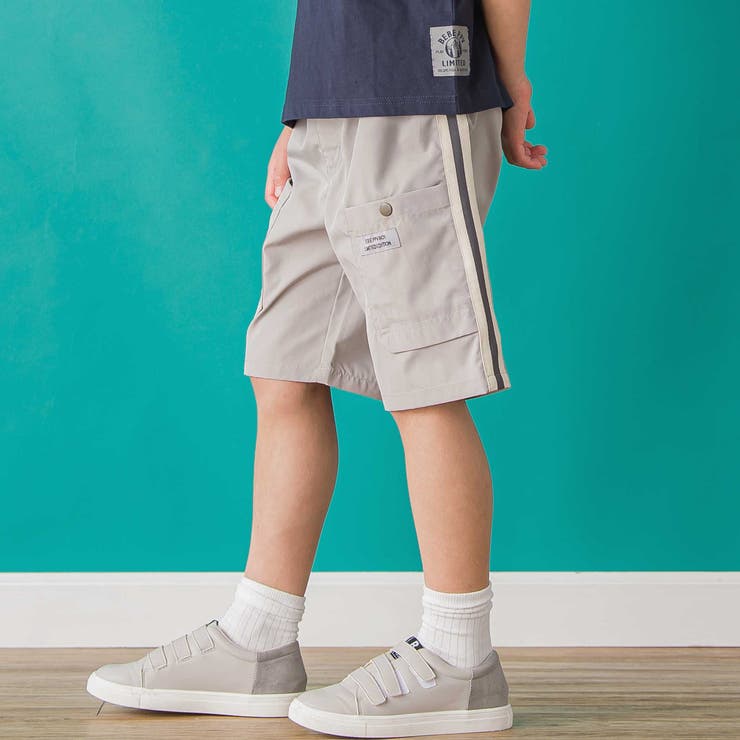 【店舗限定】【速乾】タフタサイドラインハーフパンツ(95~150cm) | BeBe Petits Pois Vert | 詳細画像4 