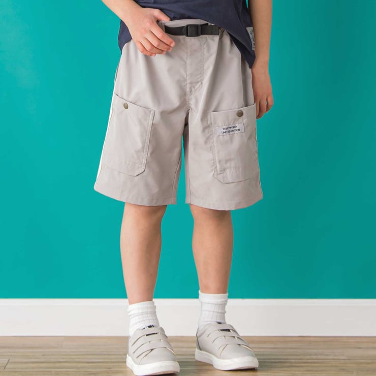 グレー | 【店舗限定】【速乾】タフタサイドラインハーフパンツ(95~150cm) | BeBe Petits Pois Vert