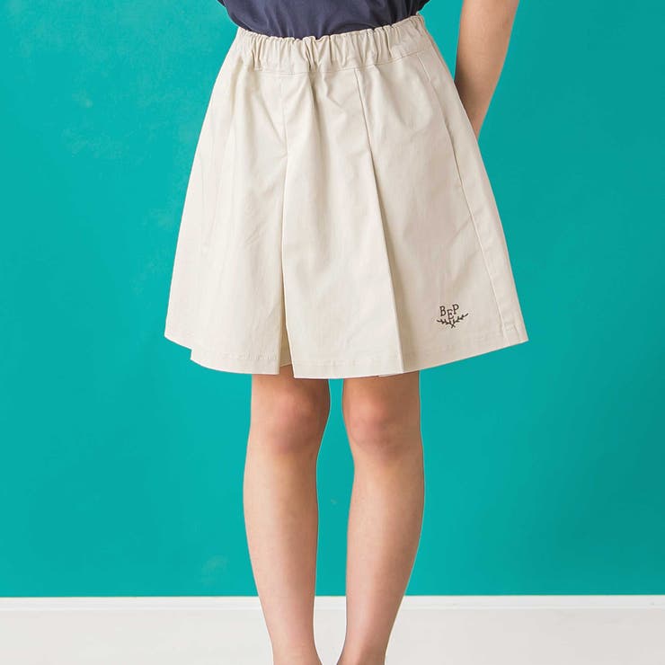 ベージュ | 【店舗限定】ワイドプリーツキュロットパンツ(95~150cm) | BeBe Petits Pois Vert