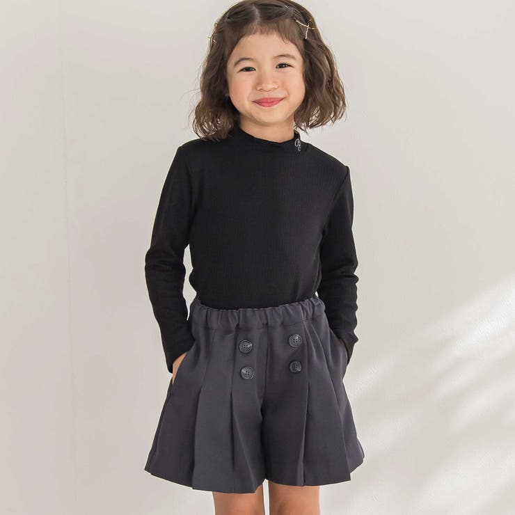 【店舗限定】フロントボタンプリーツキュロットパンツ(95~150cm) | BeBe Petits Pois Vert | 詳細画像7