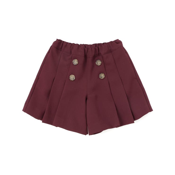 【店舗限定】フロントボタンプリーツキュロットパンツ(95~150cm) | BeBe Petits Pois Vert | 詳細画像9