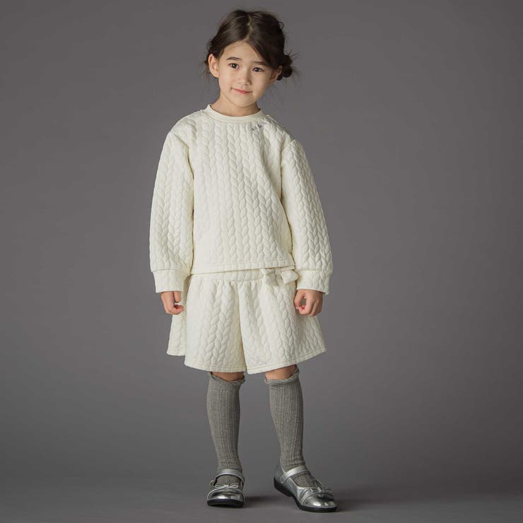 【店舗限定】【お揃い】キルトジャガード切り替えキュロットパンツ(95~160cm… | BeBe Petits Pois Vert | 詳細画像4 