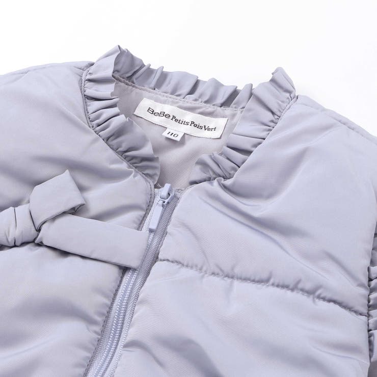 【店舗限定】リボンフリルタフタ中綿ベスト(95~150cm) | BeBe Petits Pois Vert | 詳細画像10 