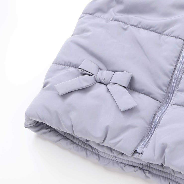 【店舗限定】リボンフリルタフタ中綿ベスト(95~150cm) | BeBe Petits Pois Vert | 詳細画像14 