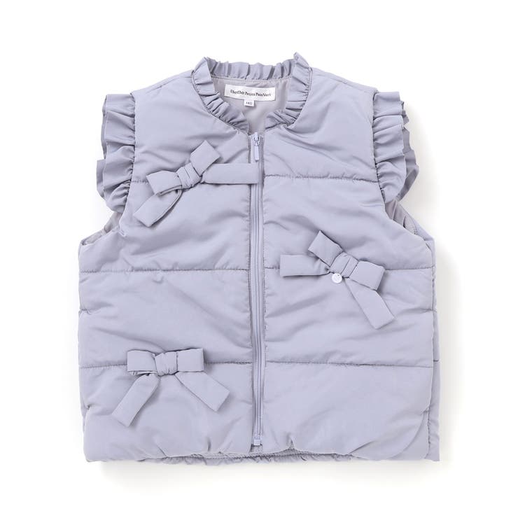 【店舗限定】リボンフリルタフタ中綿ベスト(95~150cm) | BeBe Petits Pois Vert | 詳細画像8 