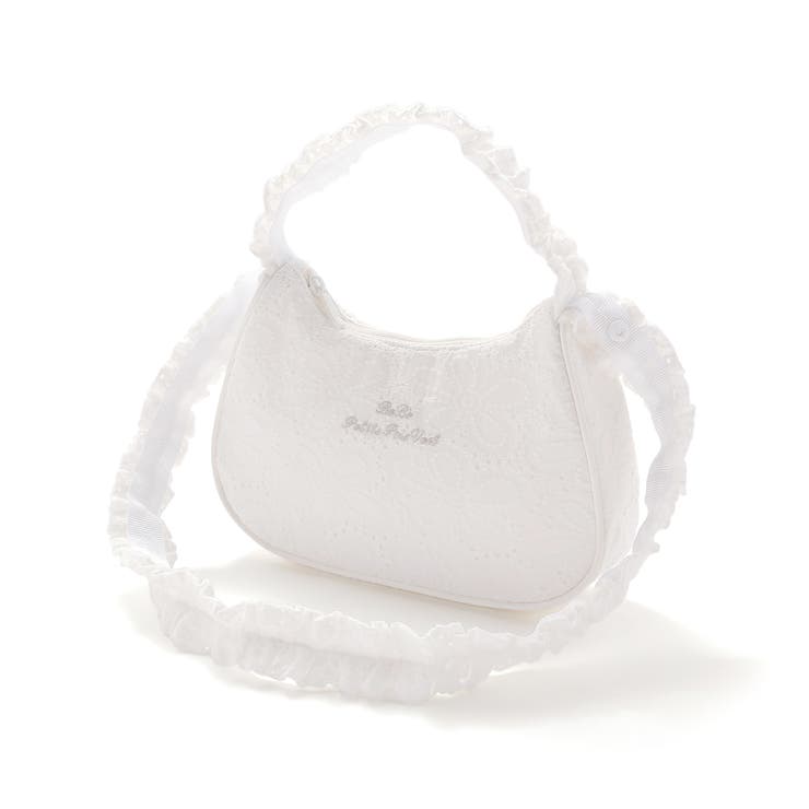 ホワイト | 【店舗限定】【お揃い】花綿フリルレースバッグ | BeBe Petits Pois Vert