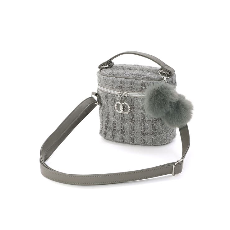 店舗限定】【お揃い】ラメボアツイードショルダー付きバニティ