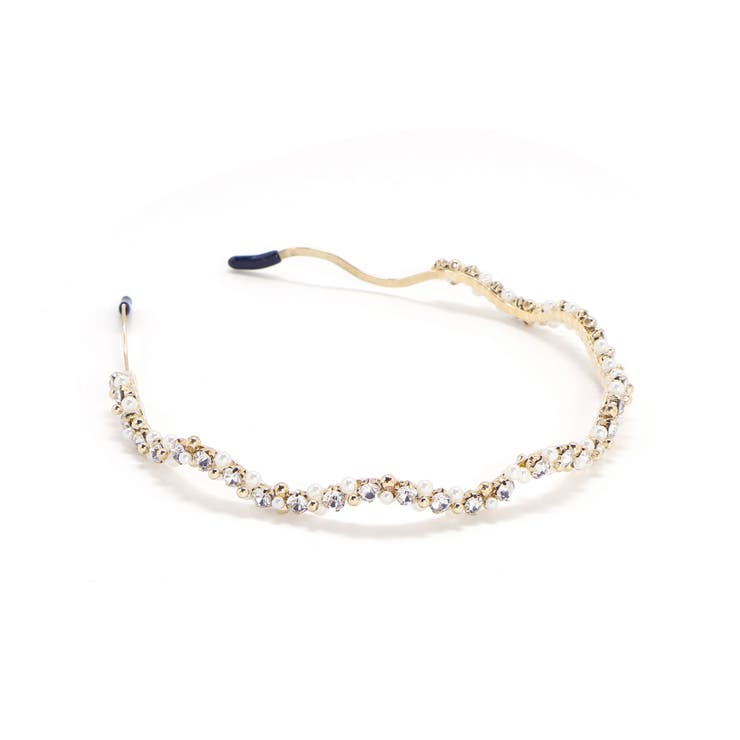 【店舗限定】パール＋ラインストーンカチューシャ | BeBe Petits Pois Vert | 詳細画像4 