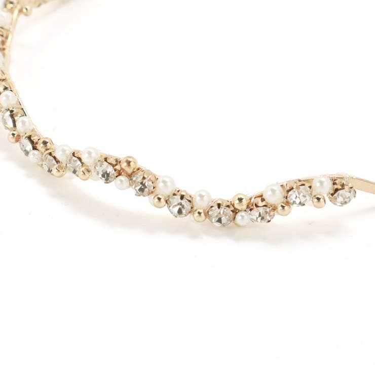 【店舗限定】パール＋ラインストーンカチューシャ | BeBe Petits Pois Vert | 詳細画像5 