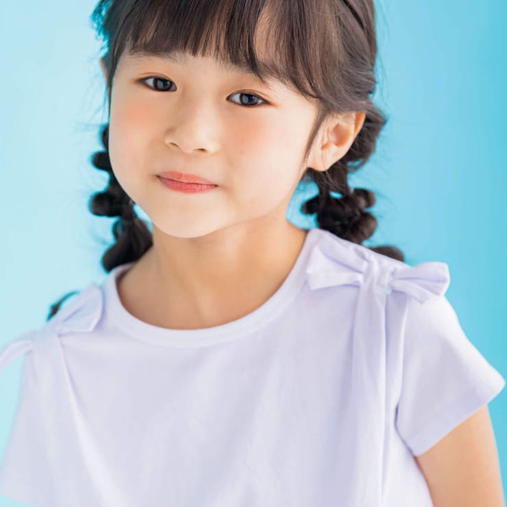 【店舗限定】肩リボンTシャツ(95~150cm) | BeBe Petits Pois Vert | 詳細画像4 