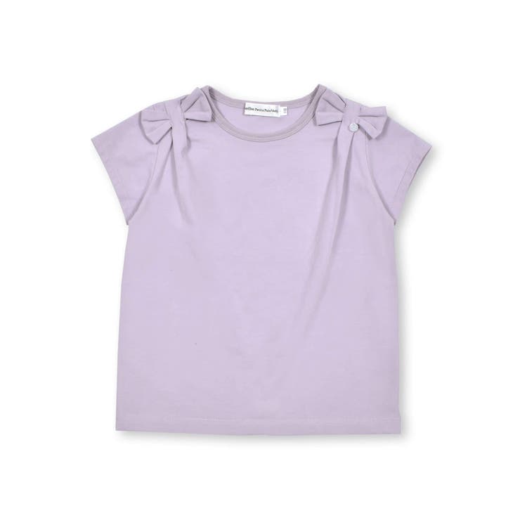 パープル | 【店舗限定】肩リボンTシャツ(95~150cm) | BeBe Petits Pois Vert