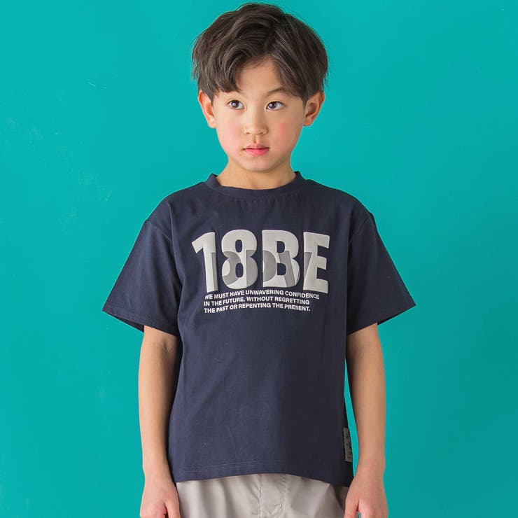 ネイビー | 【店舗限定】立体ロゴプリント天竺半袖Tシャツ(95~160cm) | BeBe Petits Pois Vert