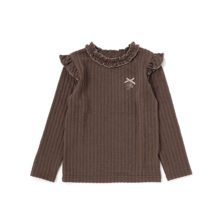 【店舗限定】メロウフリル立体リブ長袖Tシャツ(95~150cm) | BeBe Petits Pois Vert | 詳細画像5 