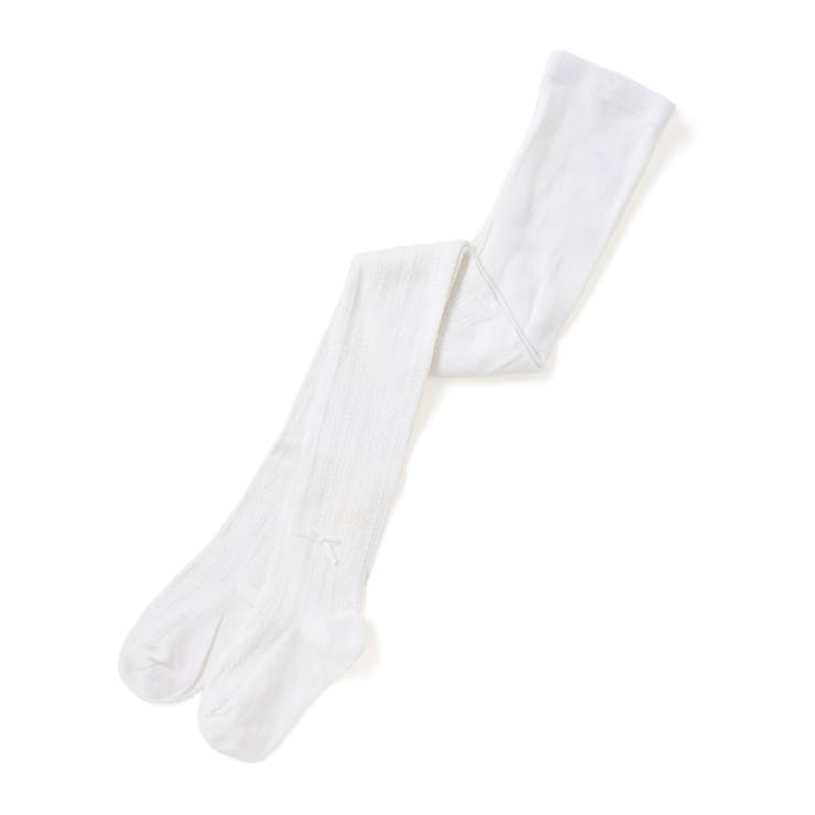 ホワイト | 【店舗限定】リボン付きタイツ(95~125cm) | BeBe Petits Pois Vert