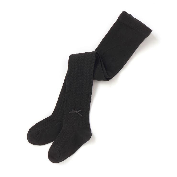 ブラック | 【店舗限定】リボン付きタイツ(95~125cm) | BeBe Petits Pois Vert