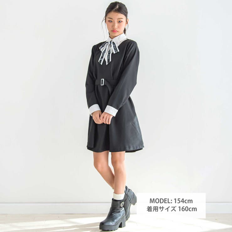 リボンタイ付きワンピ―ス(130~160cm)[品番：BEBK0010347]｜ZIDDY