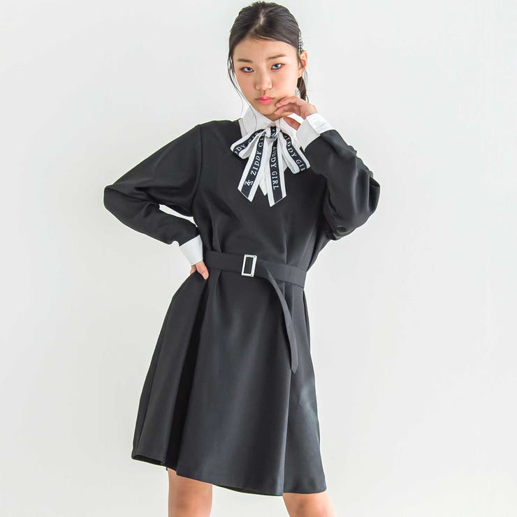 リボンタイ付きワンピ―ス(130~160cm) | ZIDDY | 詳細画像3 