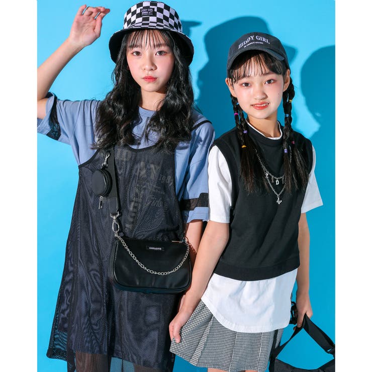 チュールキャミワンピース ＋ Tシャツワンピース[品番