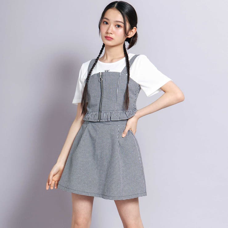 チェックビスチェ3点セット(130~160cm)[品番：BEBK0011062