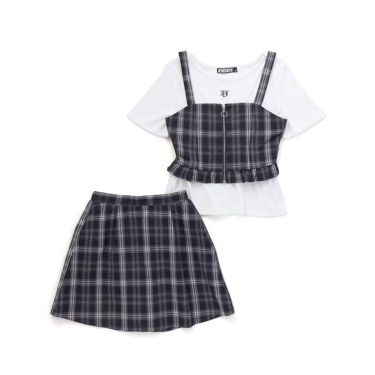 BABYL 夏フェス 3点セット Ｓサイズ チェックビスチェ3点セット(130~160cm)[品番：BEBK0011062