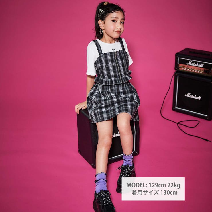 『セット売り』STC-BBW2261 チェック柄 チェックビスチェ3点セット(130~160cm)[品番：BEBK0011062]｜ZIDDY