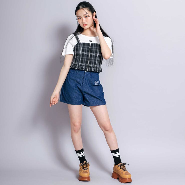チェックビスチェ3点セット(130~160cm)[品番:BEBK0011062 チェックビスチェ3点セット(130~160cm)[品番:BEBK0011062