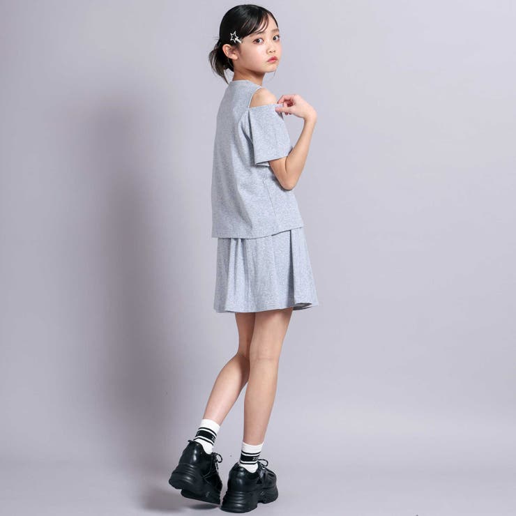 子供服おまとめセット 肩開きラメTシャツ＆フレアーボトムセットアップ[品番：BEBK0011124