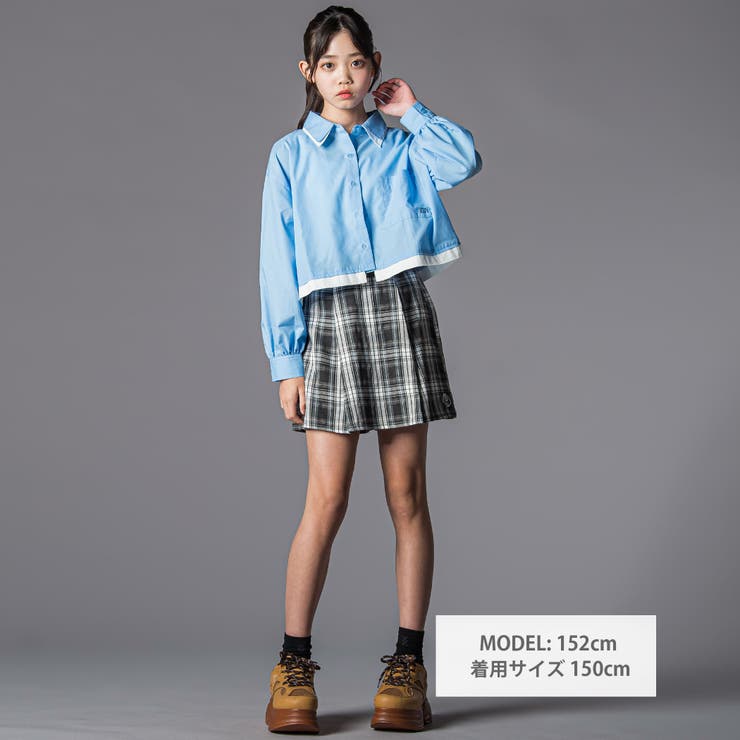 ダブル襟長袖シャツブラウス&タンクトップセット(130~160cm) | ZIDDY | 詳細画像5 