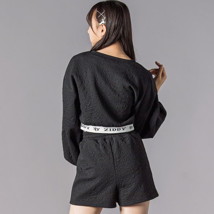 膨れジャガードトレーナー＆ショートパンツセット(130~160cm) | ZIDDY | 詳細画像5 