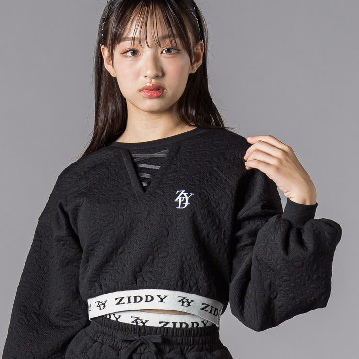 膨れジャガードトレーナー＆ショートパンツセット(130~160cm) | ZIDDY | 詳細画像6 