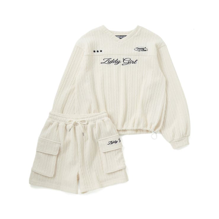 オフホワイト | ケーブルニットセット(130~160cm) | ZIDDY