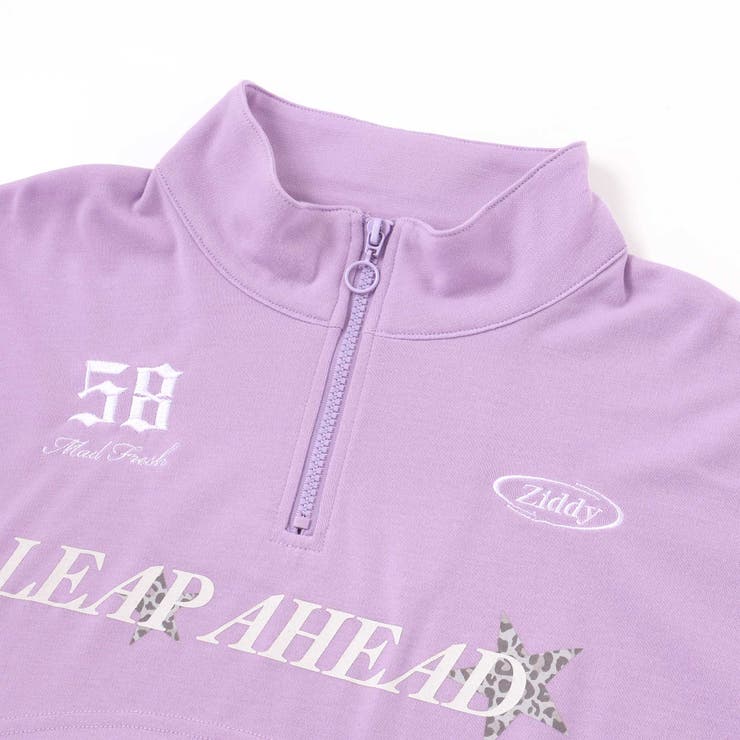 ハーフジップドロップショルダートップス＆短丈半袖Tシャツセット(130~160c… | ZIDDY | 詳細画像15 