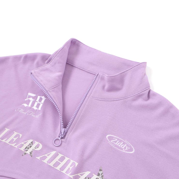 ハーフジップドロップショルダートップス＆短丈半袖Tシャツセット(130~160c… | ZIDDY | 詳細画像16 