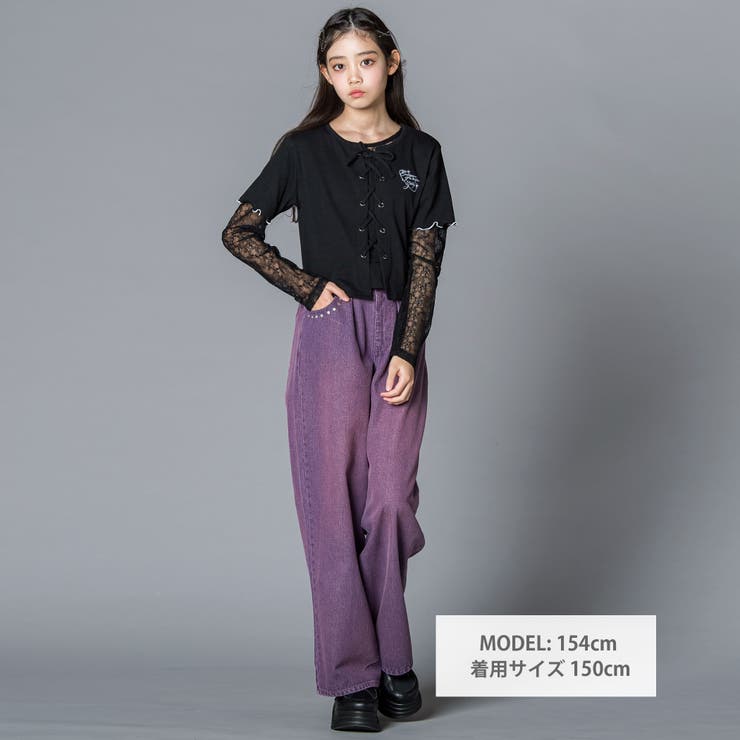 チュールレースアップTシャツセット(130~160cm) | ZIDDY | 詳細画像2 