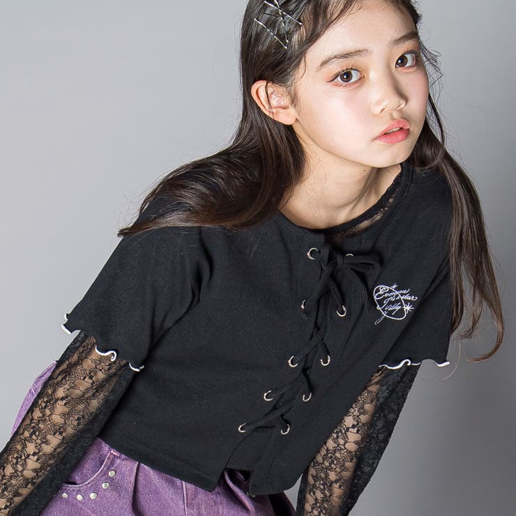 チュールレースアップTシャツセット(130~160cm) | ZIDDY | 詳細画像5 