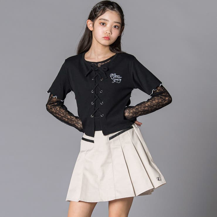 チュールレースアップTシャツセット(130~160cm) | ZIDDY | 詳細画像6 