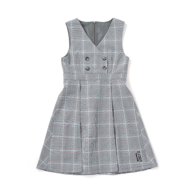 【 ニコ☆プチ 掲載 】グレンチェックジャンパースカート(130~160cm) | ZIDDY | 詳細画像7 